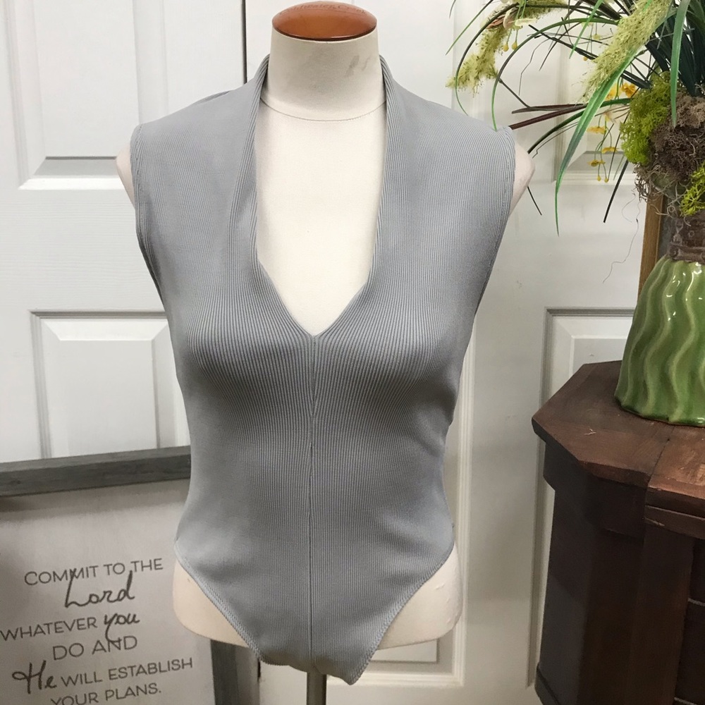 NWT Dance & Marvel Grey Bodysuit M
